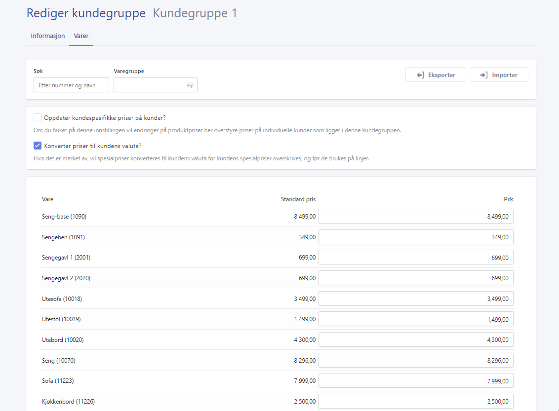 Oprett kundegrupper NO 7