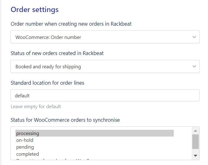 Woocommerce indstillinger