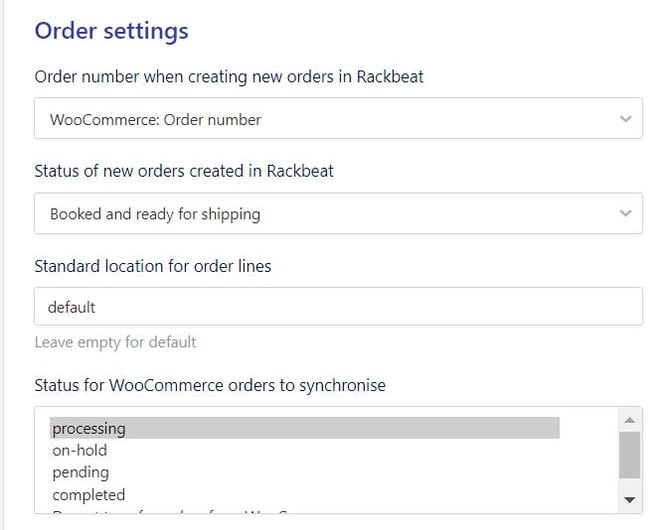 Woocommerce indstillinger